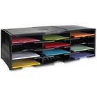 Storex 12-Compartment Litreature Organizers - 12 Compartment(s) - Compartment Size 2.13" (53.98 mm) x 9.25" (234.95 mm) x 12.50" (317.50 mm) - Recycled - Black - Plastic - 1Each
