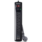 CyberPower CSP604U Professional 6-Outlets Surge with 1200J, 2-2.4A USB and 4FT Cord - Plain Brown Boxes - 6 x NEMA 5-15R, 2 x USB - 1200 J - 125 V AC Input - 5 V DC Output