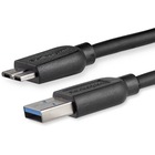 StarTech.com 2m (6ft) Slim SuperSpeed USB 3.0 A to Micro B Cable - M/M - Flexible cable for convenient positioning of USB 3.0 devices - USB 3.0 Micro B - Slim USB 3.0 to Micro B Cable - Thin USB 3 A to B Cable - Micro USB 3.0 to USB 3.0 - 2m Slim SuperSpeed USB 3.0 A to Micro B Cable - M/M - 2m 6ft
