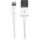 StarTech.com 1m (3ft) White Apple 8-pin Slim Lightning Connector to USB Cable for iPhone / iPod / iPad - 3.3 ft Lightning/USB Data Transfer Cable for iPhone, iPod, iPad - First End: 1 x Type A Male USB - Second End: 1 x Lightning Male Proprietary Connecto