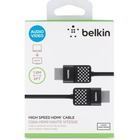 Belkin HDMI Cable - 5.9 ft HDMI A/V Cable for TV, Audio/Video Device, Satellite Receiver, MacBook - First End: HDMI Digital Audio/Video - Male - Second End: HDMI Digital Audio/Video - Male - Gold Plated Contact - Black - 1 Each