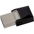 Kingston 32GB DataTraveler microDuo USB 3.0 On-The-Go Flash Drive - 32 GB - USB 3.0, Micro USB - 70 MB/s Read Speed - 15 MB/s Write Speed - Black - 5 Year Warranty