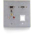 C2G RapidRun Optical VGA + 3.5mm + 3RCA + HDMI + 1KS Wall Plate Aluminum - 2-gang - Aluminum - 1 x HDMI Port(s) - 1 x Mini-phone Port(s) - 3 x RCA Port(s) - 1 x VGA Port(s)