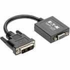 Tripp Lite 6in DVI-D to VGA Adapter Active Converter Cable 6" 1920x1200 - 6" DVI/VGA Video Cable for Video Device, Monitor, Projector - First End: 1 x DVI-D (Single-Link) Digital Video - Male - Second End: 1 x 15-pin HD-15 - Female, 1 x Micro USB Type B - Female - Supports up to 1900 x 1200 - Black - TAA Compliant