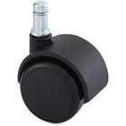 Lorell Soft Wheel Standard Neck Brake Casters - 1.97" (50 mm) Diameter - Nylon, Metal - Black - 5 / Set