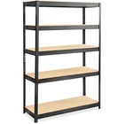 Safco Heavy-duty Boltless Steel Shelving Unit - 5 Tier(s) - 72" Height x 48" Width x 18" Depth - Floor - Sturdy, Durable, Heavy Duty, Adjustable Shelf - Black - Wood, Steel, Particleboard - 1 Each