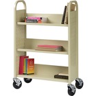 Lorell Single-sided Book Cart - 3 Shelf - 90.72 kg Capacity - 5" (127 mm) Caster Size - Steel - x 39" Width x 14" Depth x 46" Height - Putty - 1 Each