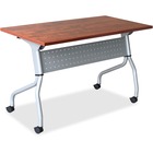 Lorell Cherry Flip Top Training Table - Rectangle Top - Four Leg Base - 4 Legs x 23.6" Table Top Width x 60" Table Top Depth - 29.5" Height x 59" Width x 23.6" Depth - Cherry - Nylon