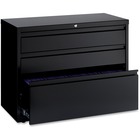 Lorell 36" Lateral File Cabinet - 3-Drawer - 36" x 18.6" x 28" - 3 x Drawer(s) for Box, File - A4, Legal, Letter - Lateral - Hanging Rail, Locking Drawer, Ball-bearing Suspension, Magnetic Label Holder, Interlocking, Durable, Reinforced Base, Leveling Gli