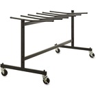 Lorell Folding Chair Trolley - x 68" Width x 30.8" Depth x 35.8" Height - Black Steel Frame - Black - For 42 Devices - 1 Each