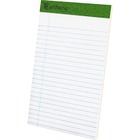 TOPS Recycled Perforated Jr. Legal Rule Pads - 50 Sheets - 0.28" Ruled - 15 lb Basis Weight - 5" x 8" - Environmentally Friendly, Perforated - Recycled - 1 Dozen