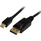 StarTech.com 2m (6ft) Mini DisplayPort to DisplayPort 1.2 Cable, 4K x 2K mDP to DisplayPort Adapter Cable, Mini DP to DP Cable for Monitor - 2m/6.6ft Mini-DP to DisplayPort v1.2 cable; 4Kx2K(3840x2400 60Hz)/21.6 Gbps bandwidth/HBR2/8Ch Audio/MST - Durable