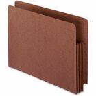 Pendaflex Straight Tab Cut Letter Recycled File Pocket - 8 1/2" x 11" - 700 Sheet Capacity - 3 1/2" Expansion - 1 Pocket(s) - Red Fiber - 30% Recycled - 10 / Box