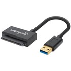 Manhattan SuperSpeed USB to SATA Adapter - 1 x Type A Female Mini USB - 1 x L-Type Male SATA - Black