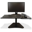 Victor High Rise Adjustable Stand-Up Desk Converter - Flat Panel Display Type Supported - 12" (304.80 mm) Height x 28" (711.20 mm) Width x 23" (584.20 mm) Depth - Desktop - Laminate - Steel, Wood - Black