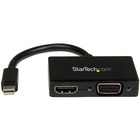 StarTech.com Travel A/V Adapter: 2-in-1 Mini DisplayPort to HDMI or VGA Converter - Connect a Mini DisplayPort-equipped PC or Mac to an HDMI or VGA display - Mini Displayport to HDMI - Mini DisplayPort to VGA - Mini DP to HDMI - Mini DP to VGA - MacBook to projector - MacBook video output - Mini DisplayPort to VGA and HDMI