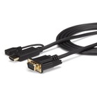 StarTech.com HDMI to VGA Cable - 6 ft / 2m - 1080p - 1920 x 1200 - Active HDMI Cable - Monitor Cable - Computer Cable - Eliminate adapters, by connecting your HDMI source directly to a VGA monitor/projector using this 6ft adapter cable - HDMI to VGA adapter - HDMI to VGA cable - Converter HDMI to VGA - HDMI to VGA adapter cable - HDMI to VGA converter - 1080p - 6 feet