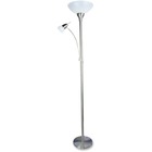 Vision Prospero LED Floor Lamp - 72" (1828.80 mm) Height - LED Bulb - Satin Nickel - Adjustable Arm, Dimmable, Weighted Base - Floor-mountable