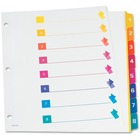 TOPS RapidX 5 & 8 Tab Super Colour Coded Dividers - 8 Printed Tab(s) - Digit - 1-8 - Letter - 8.50" (215.90 mm) Width x 11" (279.40 mm) Length - 3 Hole Punched - Multicolor Plastic Tab(s) - 1 / Set