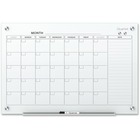 Quartet Infinity Magnetic Glass Calendar - Monthly - 1 Month - Tempered Glass - Magnetic, Write on/Wipe off