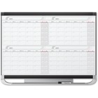 Quartet Prestige Total-erase Four-month Magnetic Calendar - Monthly, Daily - 4 Month - Graphite - 36" Height x 48" Width - Dry Erase Surface, Notes Area, Accessory Tray, Hanger - 1 Each
