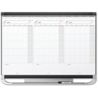 Quartet Prestige Modular 3-month Erase Calendar - Monthly - 3 Month - Graphite - 24" Height x 36" Width - Dry Erase Surface, Stain Proof, Accessory Tray, Hanger - 1 Each