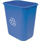 Storex Washable 28qt Plastic Waste Basket - 26.50 L Capacity - 15" Height x 14.2" Width x 10.3" Depth - Plastic - Blue