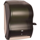 Tork Quickview Lever Towel Dispenser - Roll Dispenser - 15.50" (393.70 mm) Height x 12.90" (327.66 mm) Width x 9.30" (236.22 mm) Depth - Plastic - Smoke - Translucent, Transfer Paddle, Impact Resistant, Lockable, Break Resistant