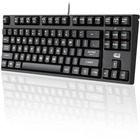 Adesso Compact Mechanical Gaming Keyboard - Cable Connectivity - USB Interface - 87 Key - English (US) - PC, Mac - Mechanical Keyswitch - Black