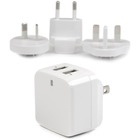 Star Tech.com Travel USB Wall Charger - 2 Port - White - Universal Travel Adapter - International Power Adapter - USB Charger - Charge a tablet and a phone simultaneously, almost anywhere around the world - Dual Port USB Charger - White 2 Port USB Charger - 2 Port USB AC Charger Apple & Android Devices - High Power 17W/3.4A (1A & 2.4A) - International Travel Charger 110V/220V