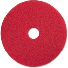 Genuine Joe Red Buffing Floor Pad - 17" Diameter - 5/Carton x 17" (431.80 mm) Diameter x 1" (25.40 mm) Thickness - Fiber - Red