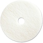 Genuine Joe 20" Super White Floor Pad - 20" Diameter - 5/Carton x 20" (508 mm) Diameter x 1" (25.40 mm) Thickness - Fiber - White