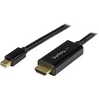 StarTech.com Mini DisplayPort to HDMI Converter Cable - 3 ft (1m) - 4K - Eliminate clutter by connecting your PC directly to an HDMI display using this short cable - Mini DisplayPort to HDMI converter - Mini DisplayPort to HDMI cable - mDP to HDMI - Mini DisplayPort to HDMI adapter - mDP converter cable - 4K adapter cable
