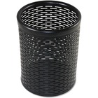 Artistic Urban Collection Punched Metal Pencil Cup - 4.50" (114.30 mm) x 3.50" (88.90 mm) x 3.50" (88.90 mm) x - Metal - 1 Each - Black