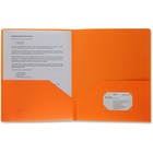 Business Source 2-pocket Poly Portfolio - Letter - 8 1/2" x 11" Sheet Size - 30 Sheet Capacity - 2 Pocket(s) - Poly - Orange - 1 Each