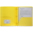 Business Source 3-Hole Punched Poly Portfolios - Letter - 8 1/2" x 11" Sheet Size - 50 Sheet Capacity - 3 x Prong Fastener(s) - 2 Pocket(s) - Poly - Yellow - 1 Each
