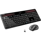 Logitech Wireless Solar Keyboard & Marathon Mouse Combo MK750 - USB 2.0 Wireless RF - USB 2.0 Wireless RF - Laser - 1000 dpi - Tilt Wheel - On/Off Switch Hot Key(s) - Button Cell, AA - Compatible with Computer