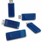 Verbatim 8GB USB Flash Drive - 5pk - Blue - 8 GB - USB 2.0 Type A - Blue - 5 Year Warranty - 5 / Pack - TAA Compliant
