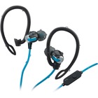 iHome iB21 Earphones - Stereo - Wired - 32 Ohm - 20 Hz - 20 kHz - Earbud, Over-the-ear - Binaural - In-ear - Black, Blue