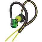 iHome Sport Ear Buds with Detachable Ear Hooks and In-Line Volume Control - Stereo - Mini-phone (3.5mm) - Wired - Over-the-ear, Earbud - Binaural - In-ear - 4 ft Cable - Gray, Green