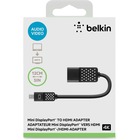 Belkin Mini DisplayPort to HDMI Adapter - HDMI/Mini DisplayPort A/V Cable for Audio/Video Device - First End: Mini DisplayPort Digital Audio/Video - Second End: HDMI Digital Audio/Video - Black - 1 Each