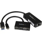 StarTech.com 2-in-1 Surface Pro Adapter Kit - Surface Pro Accessories - Surface Pro Mini DisplayPort Adapter - Surface Ethernet Adapter - Enhance your Microsoft Surface by adding HDMI or VGA video outputs, Gb Ethernet and an extra USB port - Works w/ Surface Pro 4, Surface Book, Surface Pro 3, Surface 3 & Surface Pro 2 - USB Gb Ethernet - USB LAN Network Card - mDP to VGA/HDMI adapter