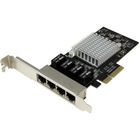 StarTech.com 4-Port Gigabit Ethernet Network Card - PCI Express, Intel I350 NIC - Quad Port PCIe Network Adapter Card w/ Intel Chip - Add four Gigabit Ethernet ports to a client, server or workstation through one PCI Express slot - 4-port Gigabit Ethernet network card with I350-AM4 chipset - 4-port Gigabit NIC - Quad port PCIe network adapter card w/ Intel Virtualization Technology