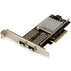 StarTech.com 10G Network Card, 2x 10G Open SFP+ Multimode LC Fiber Connector Intel 82599 Chip Gigabit Ethernet Card - Add two 10GbE SPF+ slots to server or workstation for fast high-bandwidth connectivity - 2-port 10G fiber network card with open SFP+ - PCIe x2 10G NIC with Intel 82599 chipset - Cost-effective 10Gb Ethernet fiber network card with Intel performance