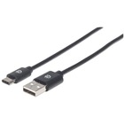 Manhattan Hi-Speed USB C Cable - 3.3 ft USB Data Transfer Cable for Desktop Computer, Notebook, Hub - First End: 1 x Type C Male USB - Second End: 1 x Type A Male USB - 480 Mbit/s - Shielding - Nickel Plated Contact - 30 AWG - Black