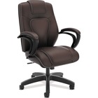 HON High-Back Executive Chair - Brown Vinyl Seat - Brown Back - 5-star Base - 26" Width x 28" Depth x 46.3" Height - 1 Each