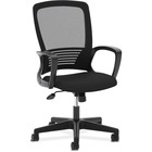 HON Mesh Chair - Fabric Seat - Black Mesh Back - Black Frame - High Back - Black - 1 Each