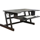 Lorell Adjustable Desk/Monitor Riser - 13.61 kg Load Capacity - 16" (406.40 mm) Height x 32" (812.80 mm) Width x 21.50" (546.10 mm) Depth - Desktop - Black