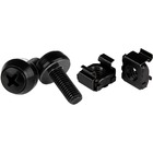 StarTech.com M6 x 12mm - Screws and Cage Nuts - 100 Pack, Black - M6 Mounting Screws & Cage Nuts for Server Rack & Cabinet - These high-quality M6 x 12mm screws and cage nuts make it easy to mount equipment in your server rack or cabinet - M6 Rack Screws - M6 Cage Nuts - M6 Screws - M6 Mounting Screws - M6 Screws and Cage Nuts - 100 Pack - All-black steel construction