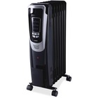 Lorell LED Display Mobile Radiator Heater - Electric - Electric - 600 W to 1.50 kW - 3 x Heat Settings - 13.9 m² Coverage Area - 1500 W - Black